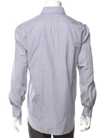 Kiton Plaid Print Long Sleeve Dress Shirt