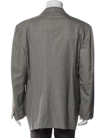 Kiton Wool Houndstooth Print Blazer