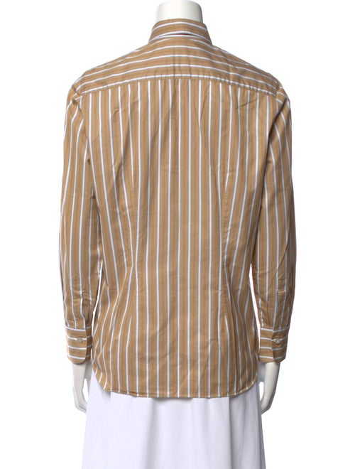 Kiton Striped Long Sleeve Button-Up Top