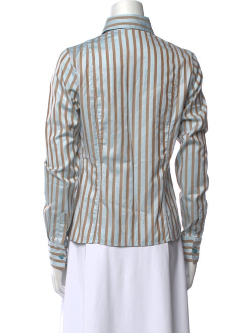 Kiton Striped Long Sleeve Button-Up Top