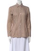 Kiton Striped Long Sleeve Button-Up Top