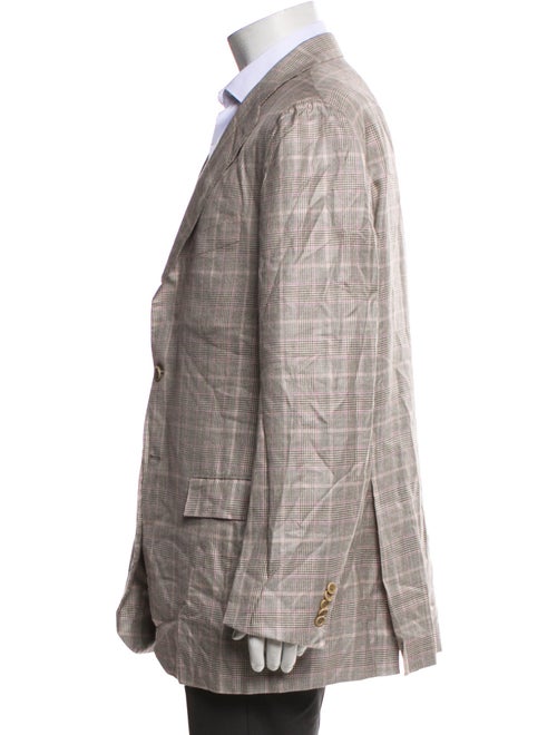Kiton Cashmere Plaid Print Blazer