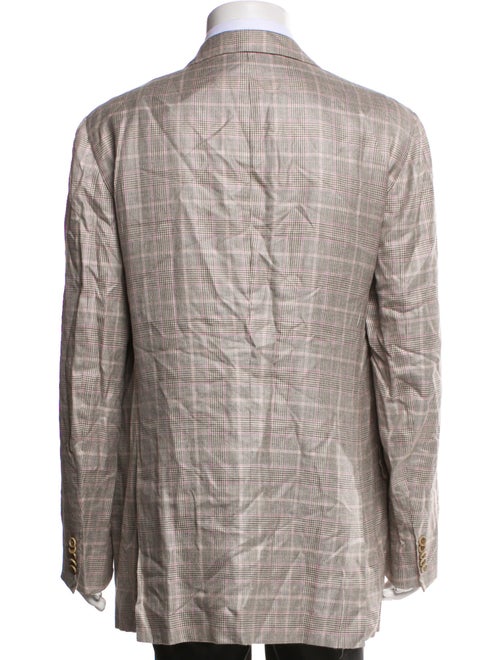 Kiton Cashmere Plaid Print Blazer