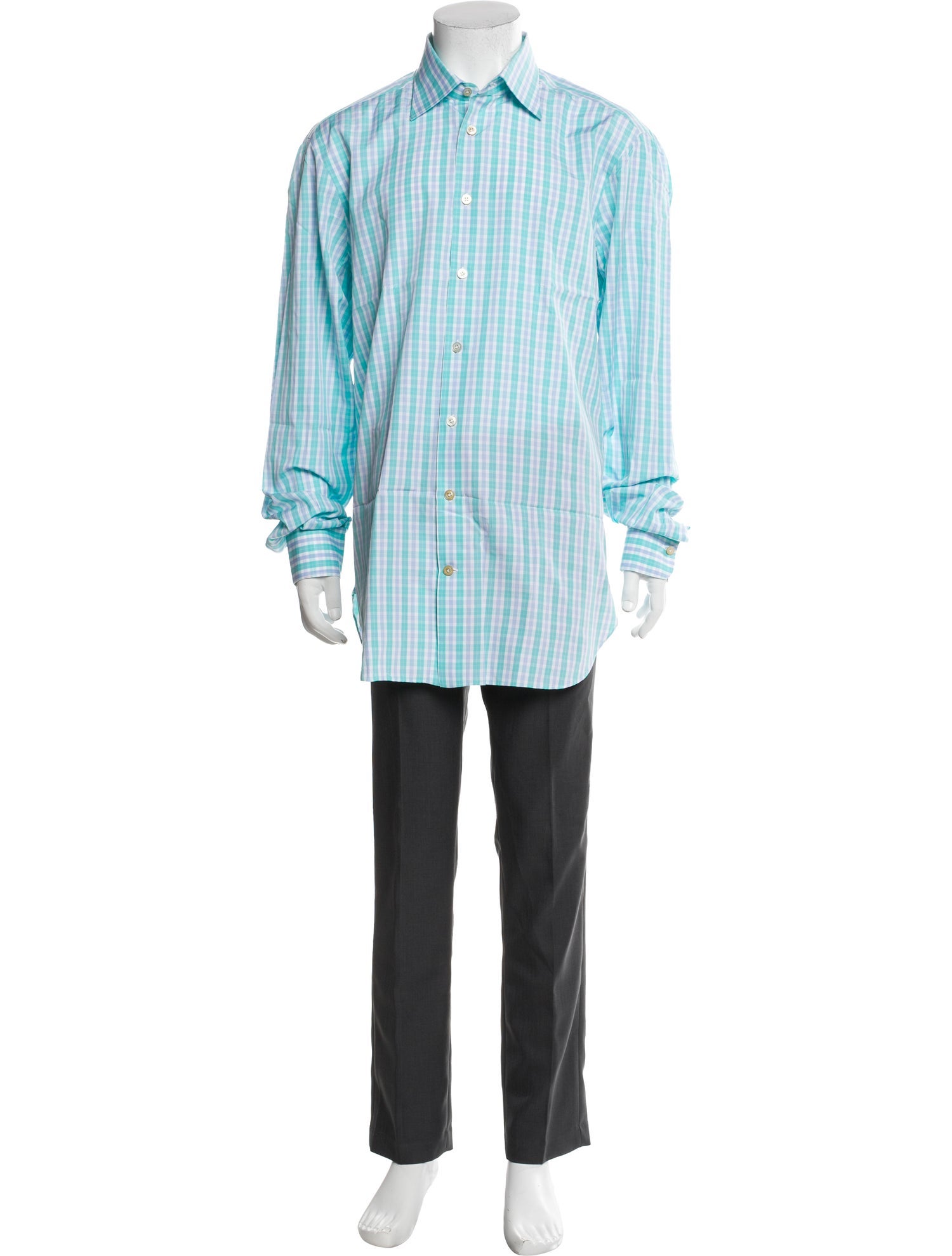 Kiton Plaid Print Long Sleeve Shirt