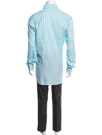 Kiton Plaid Print Long Sleeve Shirt