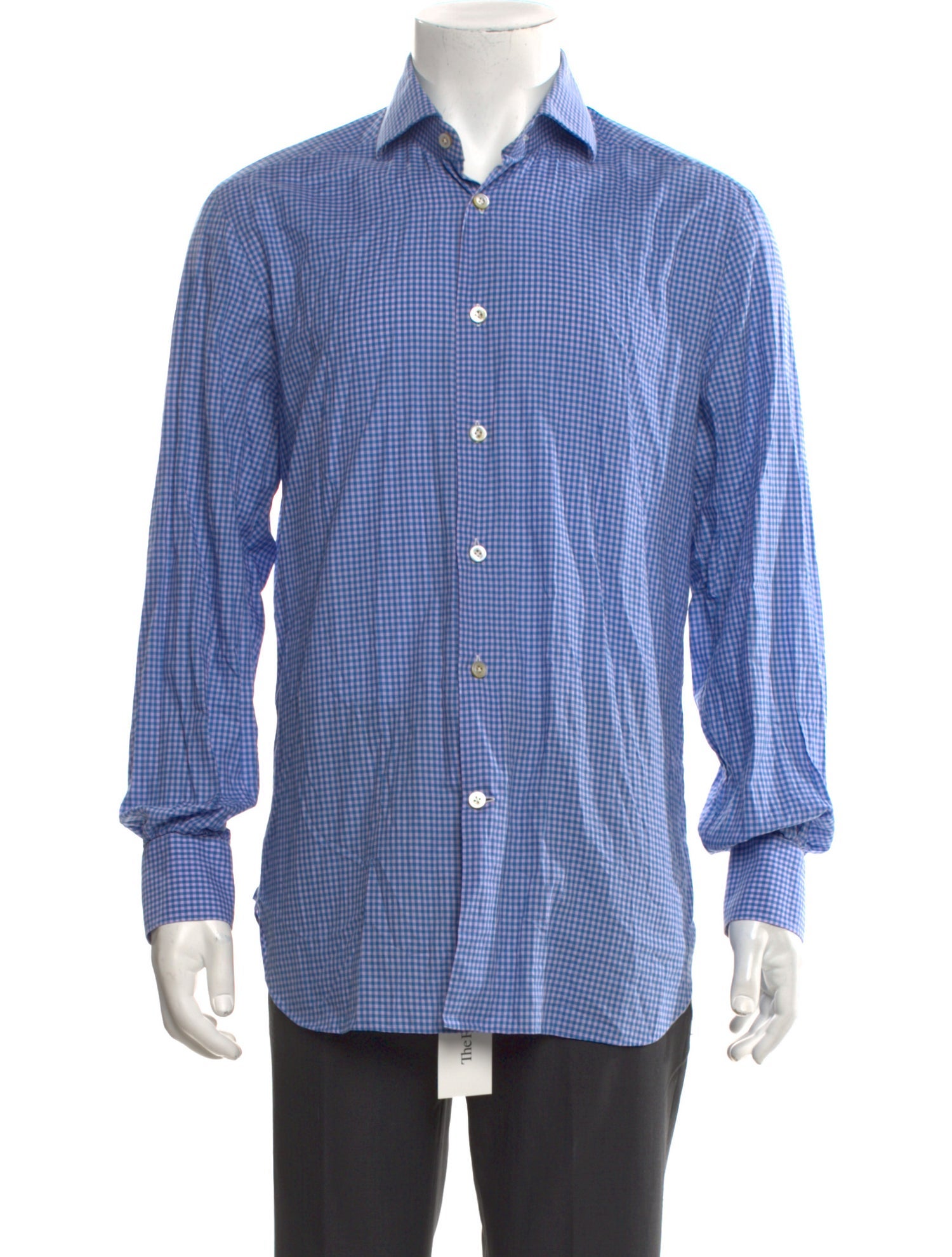 Kiton Plaid Print Long Sleeve Dress Shirt