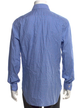Kiton Plaid Print Long Sleeve Dress Shirt