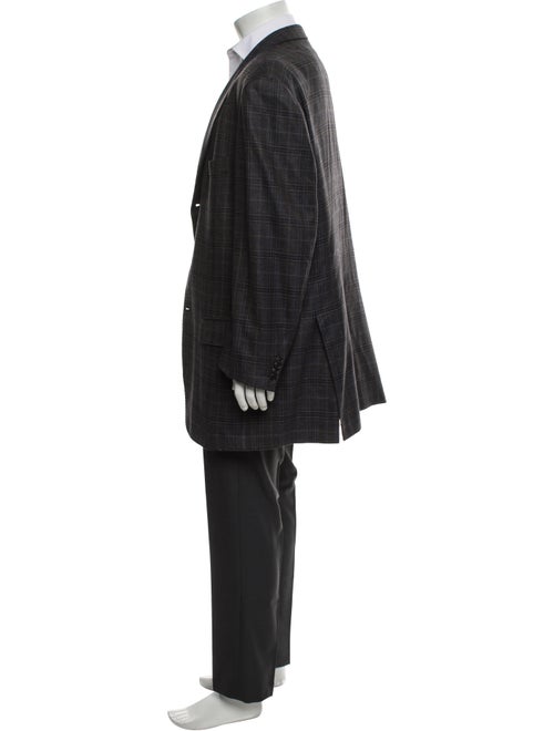 Kiton Cashmere Plaid Print Blazer