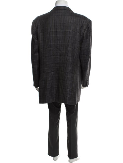 Kiton Cashmere Plaid Print Blazer