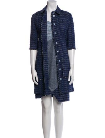 Kiton Tweed Pattern Raw-Edge Trim Dress Set