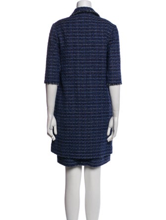 Kiton Tweed Pattern Raw-Edge Trim Dress Set