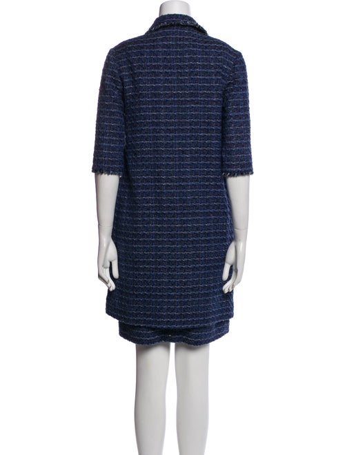 Kiton Tweed Pattern Raw-Edge Trim Dress Set