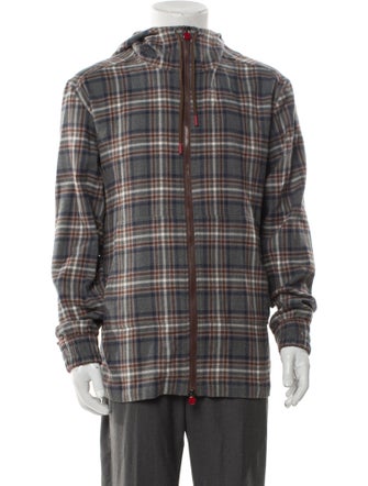 Kiton Plaid Print Windbreaker