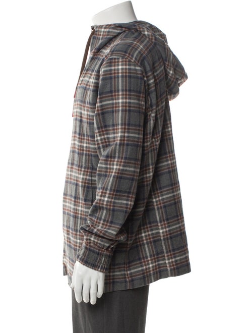 Kiton Plaid Print Windbreaker