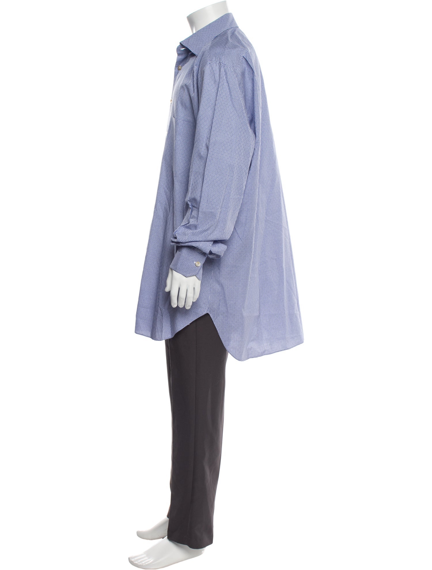 Kiton Plaid Print Long Sleeve Dress Shirt