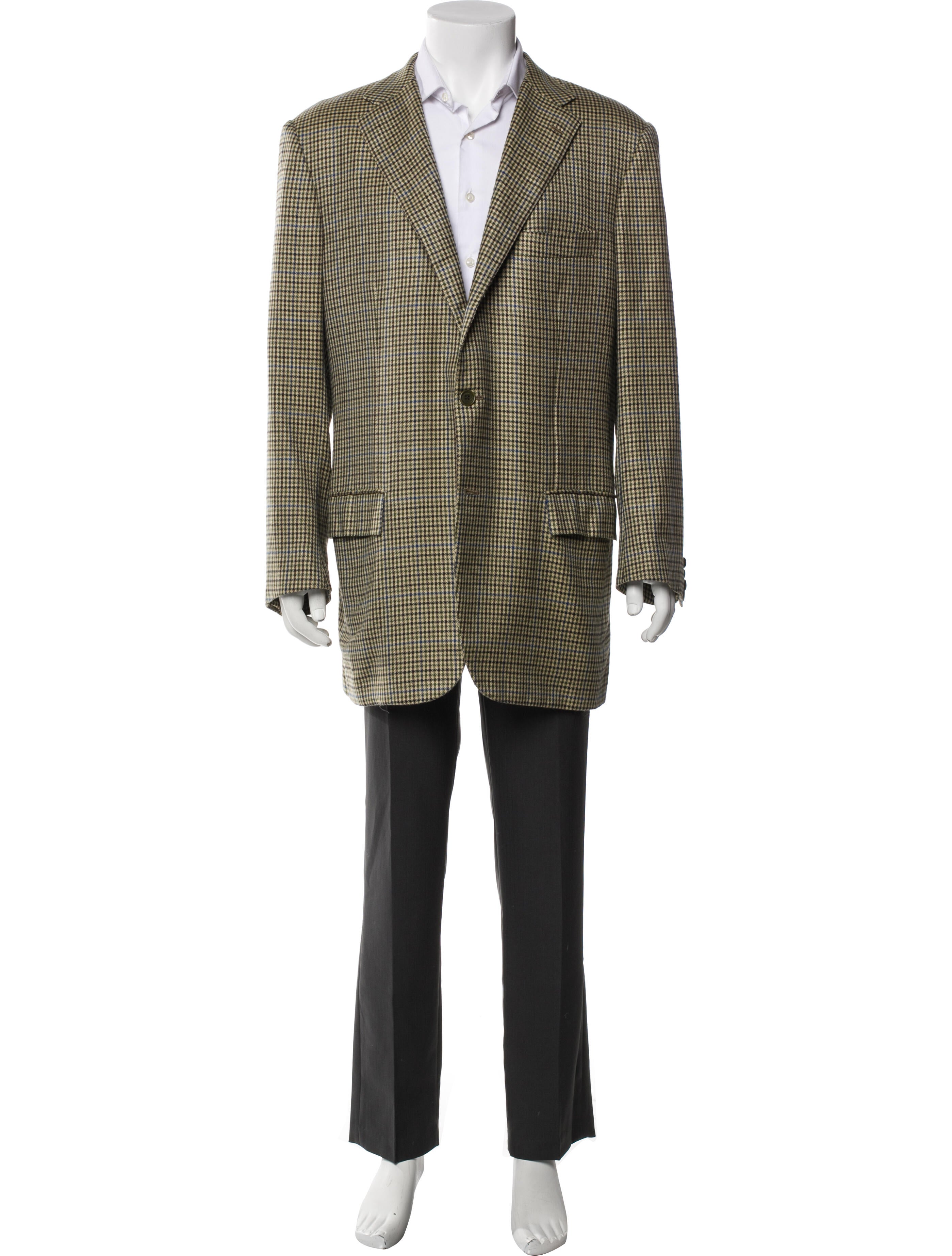 Kiton Houndstooth Print Cashmere Blazer