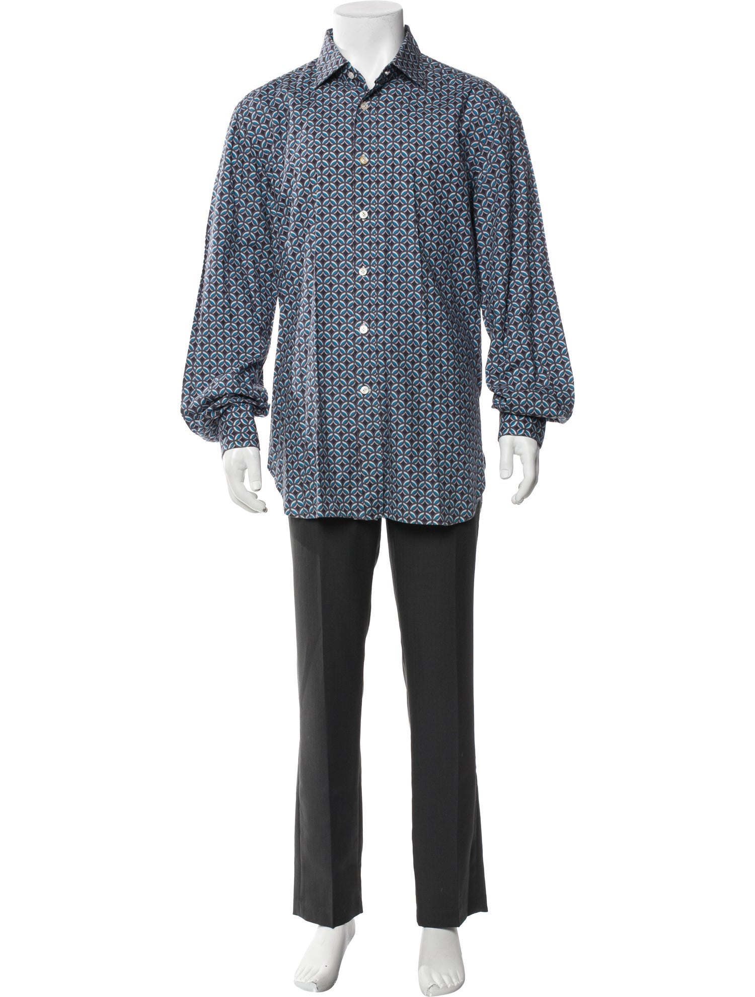 Kiton Printed Long Sleeve Shirt