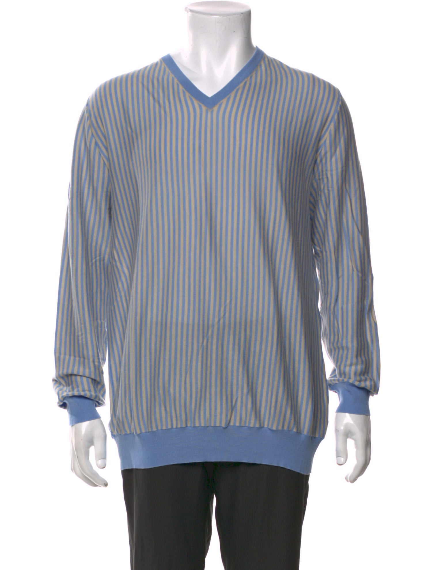 Kiton Striped V-Neck T-Shirt