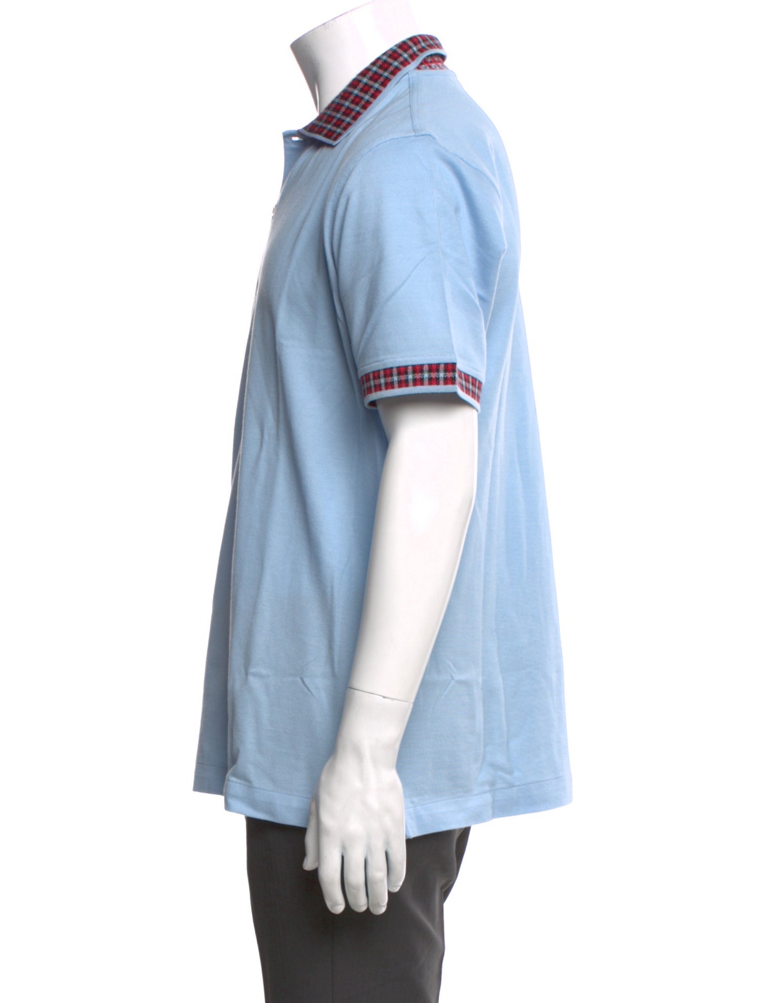 Kiton Plaid Print Collar Polo Shirt