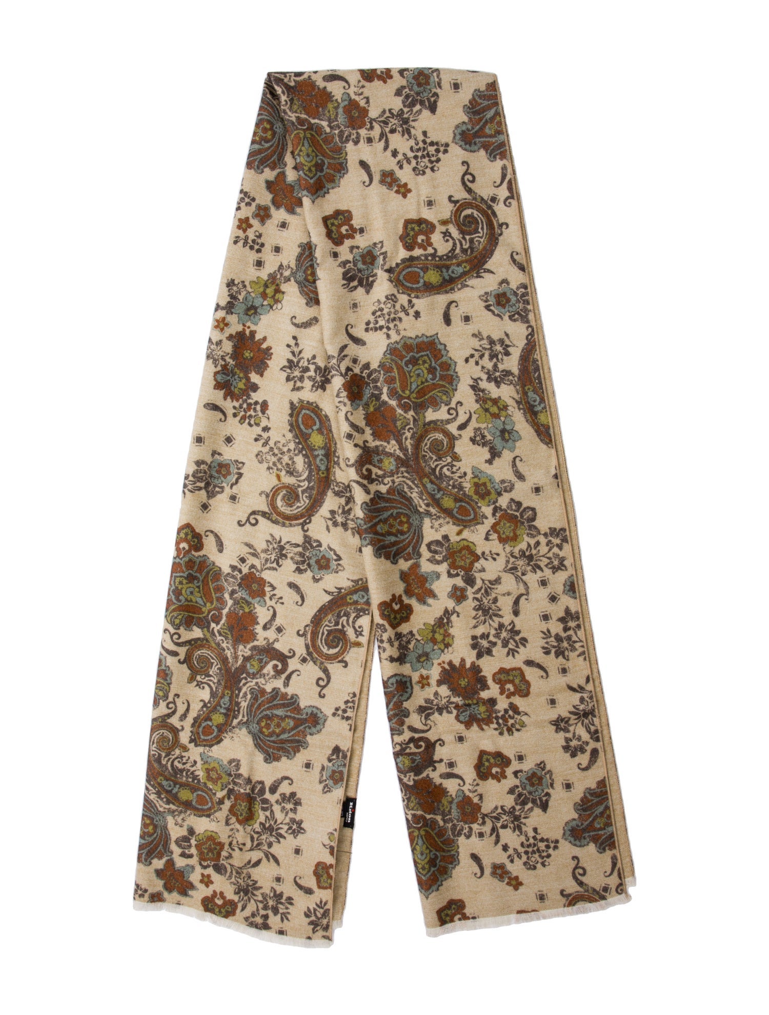 Kiton Silk Paisley Print Scarf