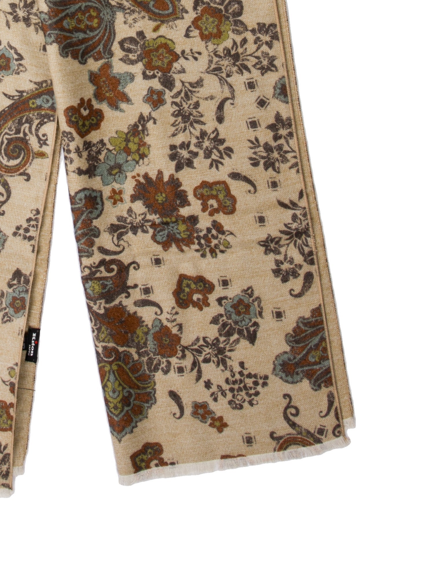 Kiton Silk Paisley Print Scarf