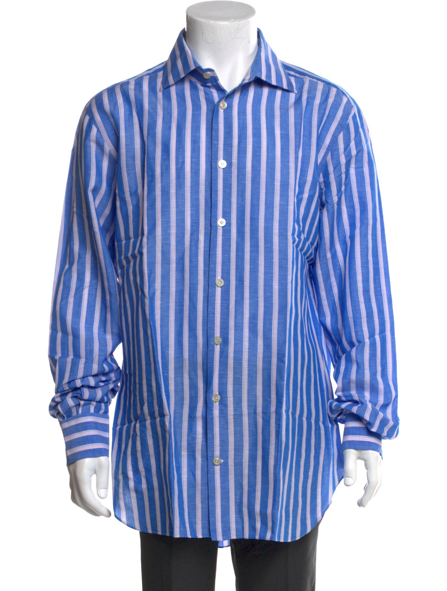 Kiton Striped Long Sleeve Dress Shirt