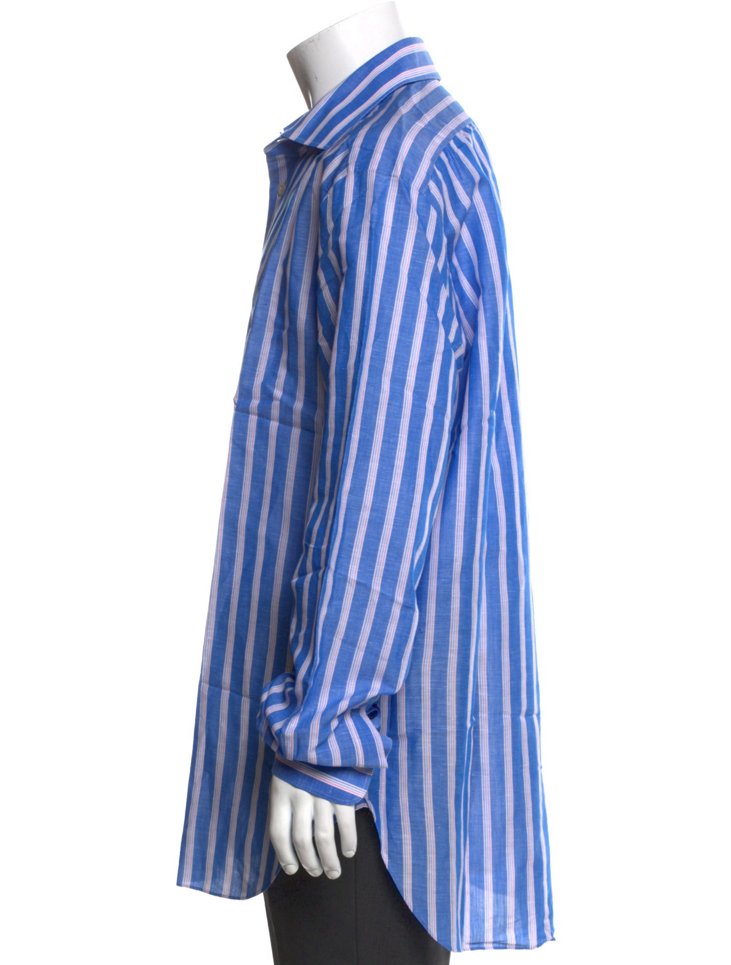 Kiton Striped Long Sleeve Dress Shirt