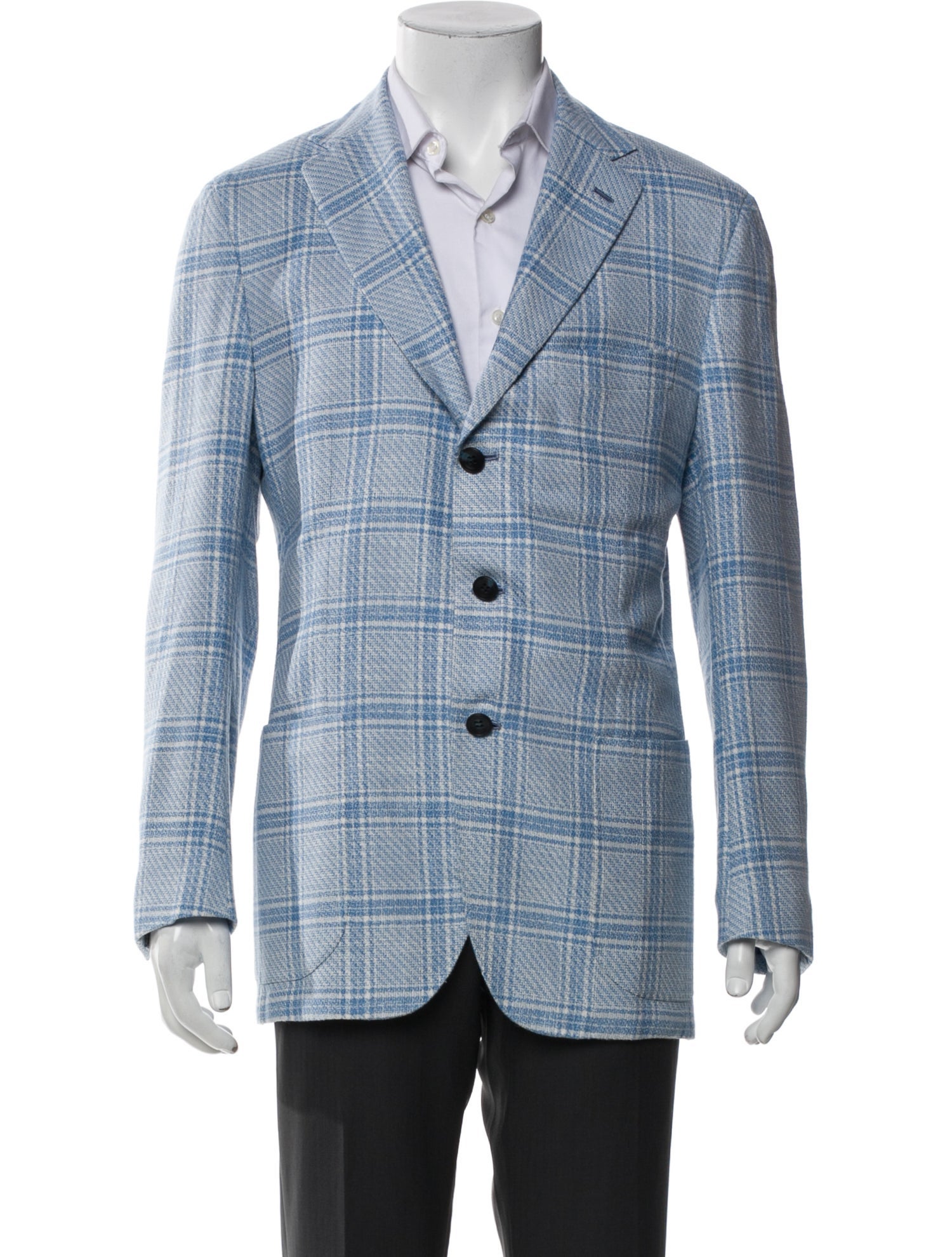 Kiton Plaid Print Sport Coat