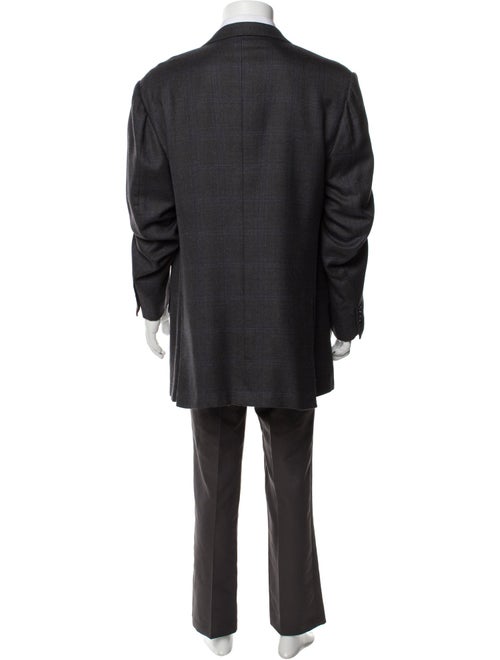 Kiton Cashmere Plaid Print Blazer