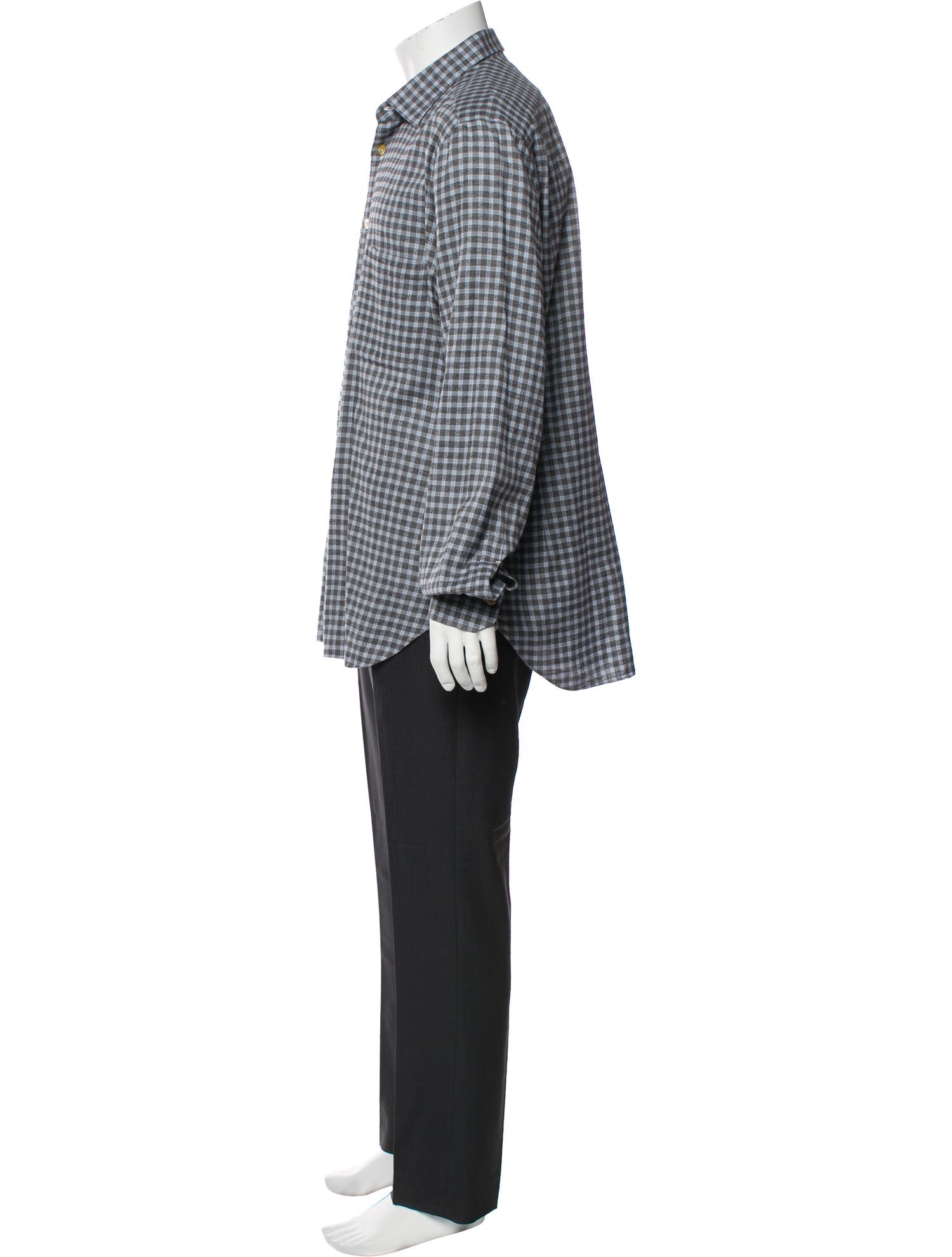 Kiton Plaid Print Long Sleeve Shirt