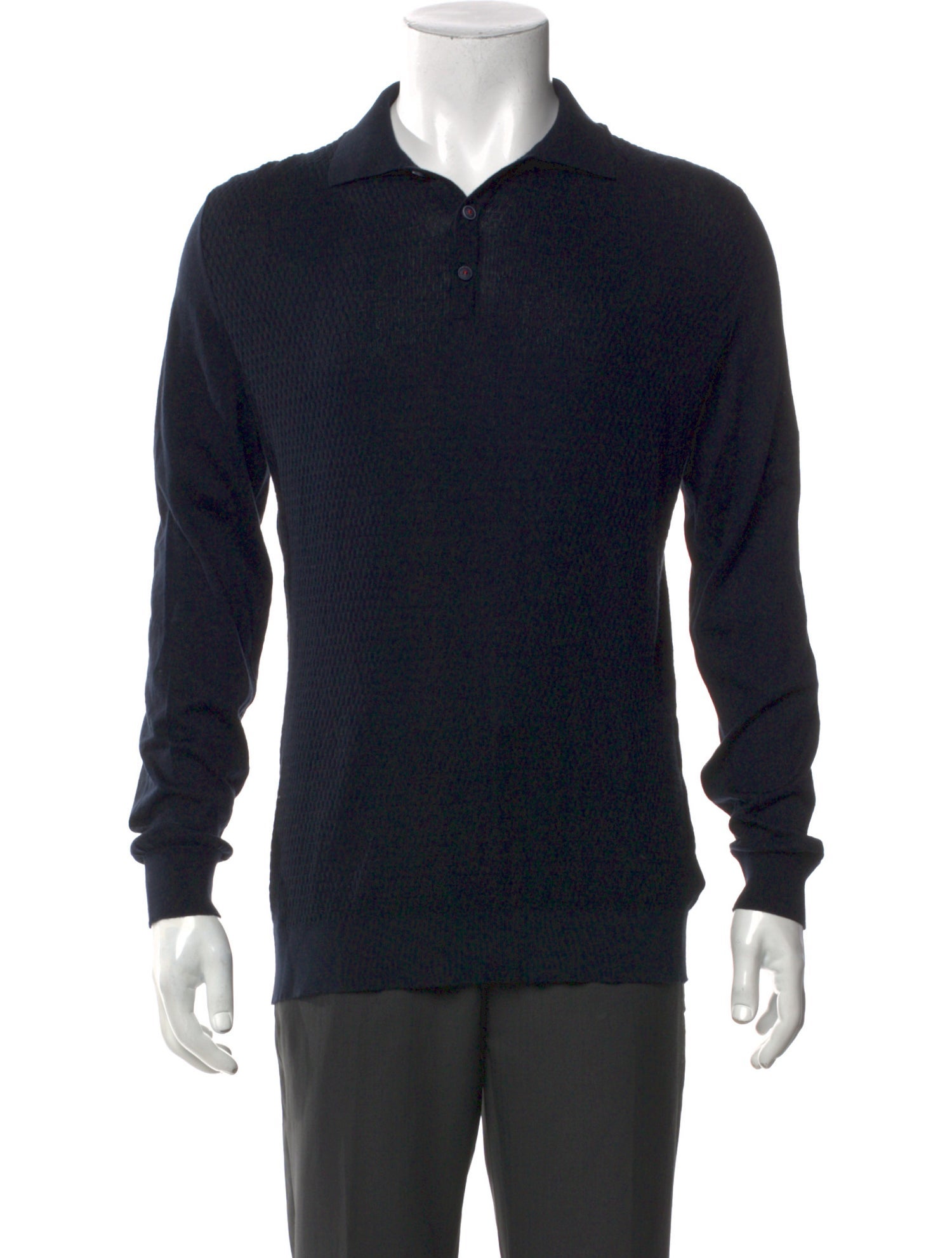 Kiton Crew Neck Long Sleeve Polo Sweater