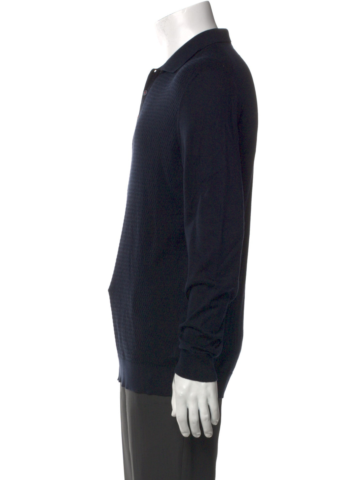 Kiton Crew Neck Long Sleeve Polo Sweater