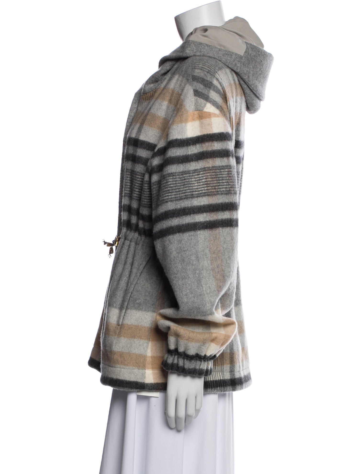 Kiton Cashmere Plaid Print Coat