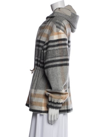 Kiton Cashmere Plaid Print Coat