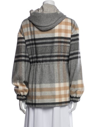 Kiton Cashmere Plaid Print Coat