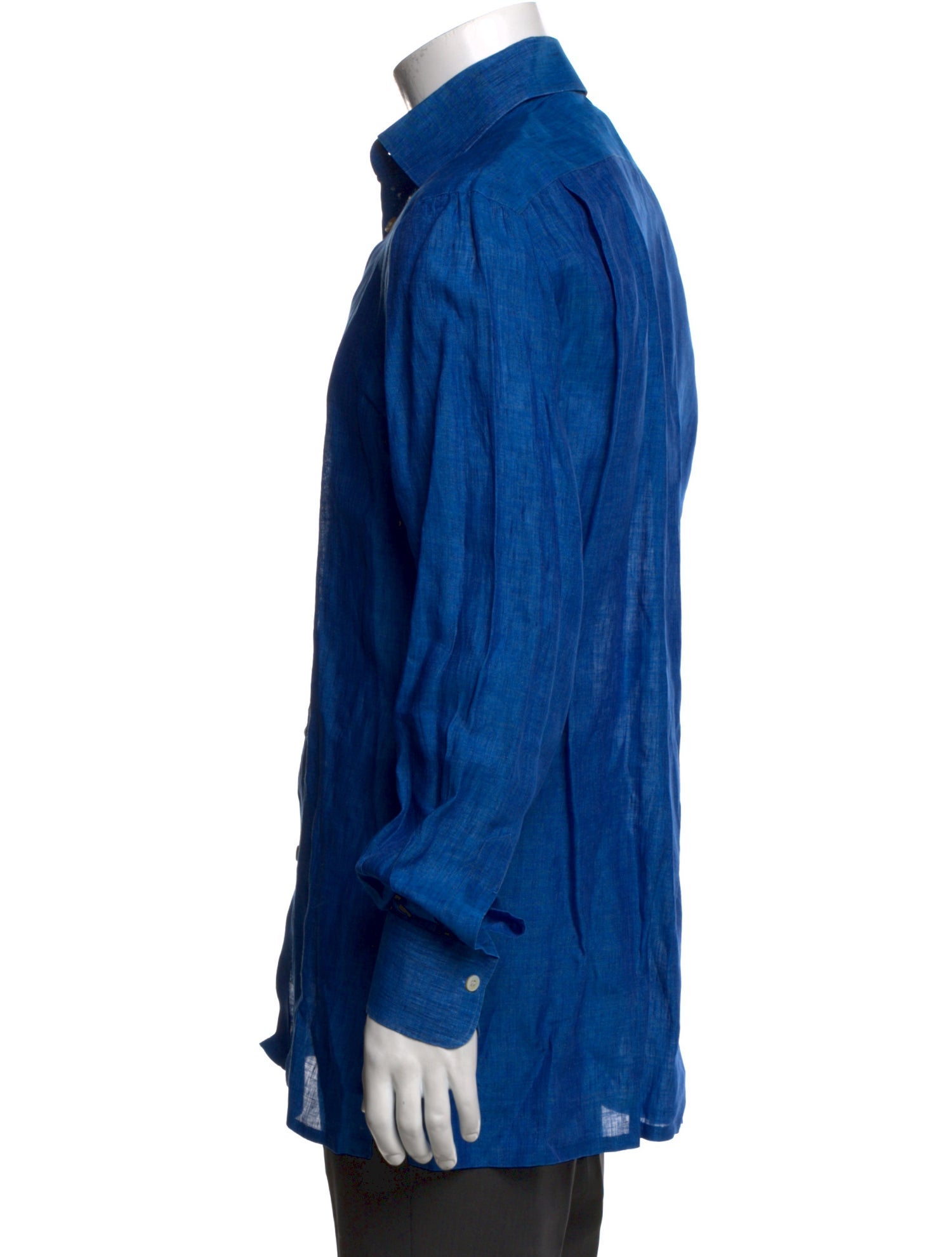 Kiton Linen Long Sleeve Dress Shirt