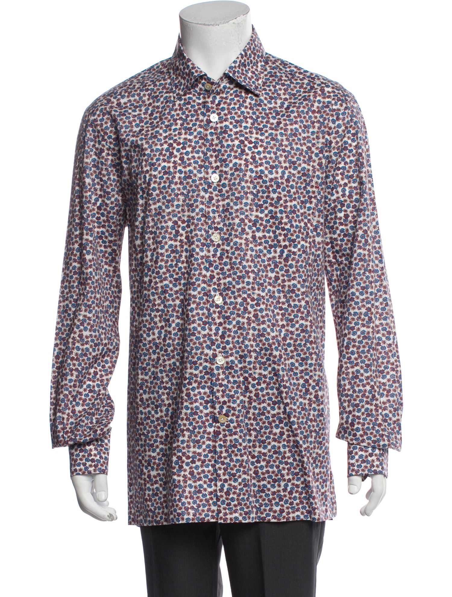 Kiton Floral Print Long Sleeve Shirt