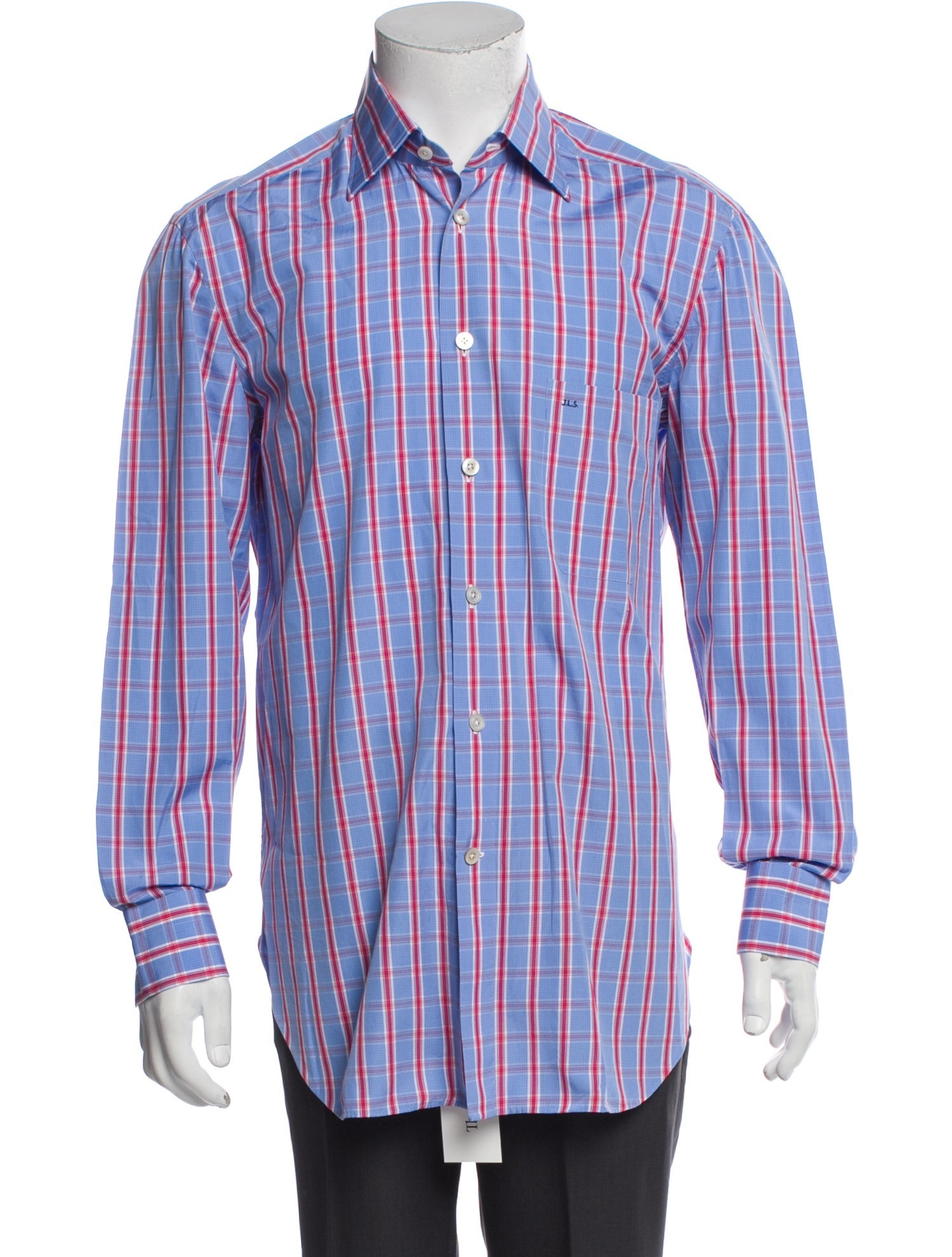 Kiton Plaid Print Long Sleeve Dress Shirt