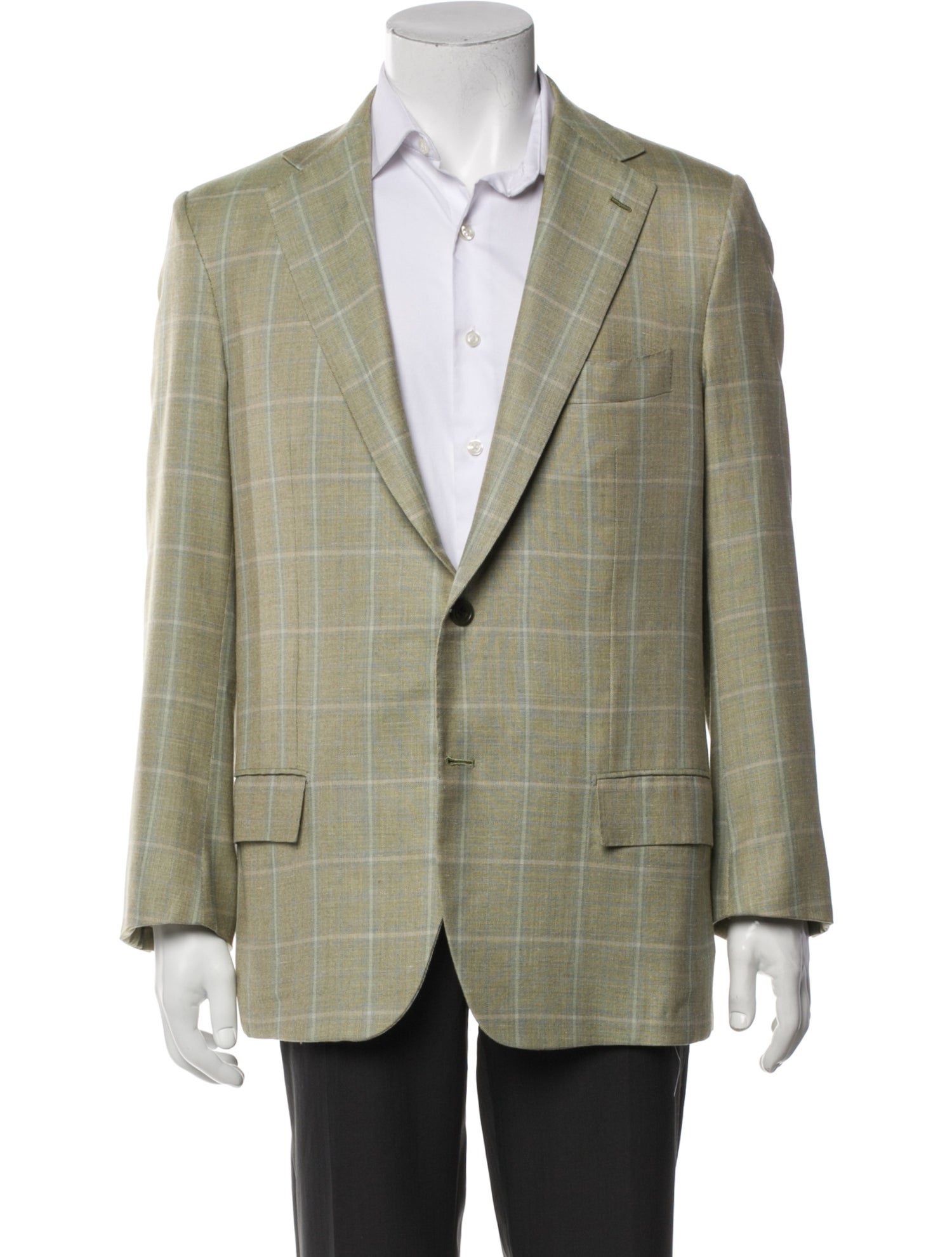 Kiton Plaid Print Blazer