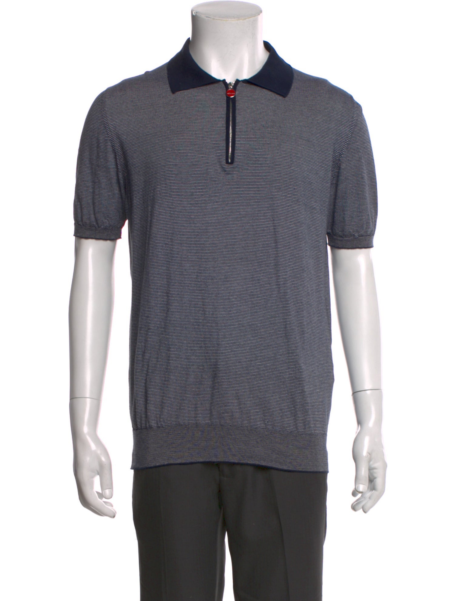 Kiton Striped Crew Neck Polo Shirt