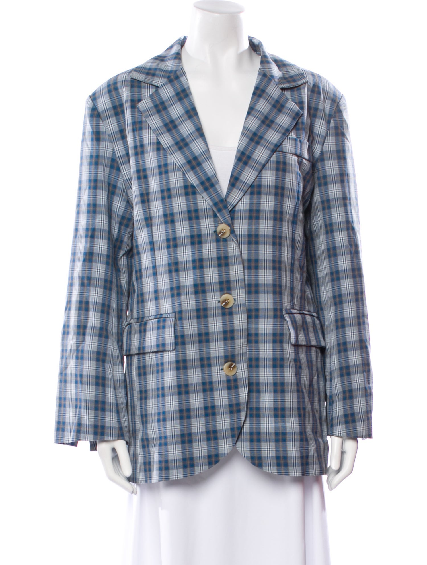 Kiton Plaid Print Blazer