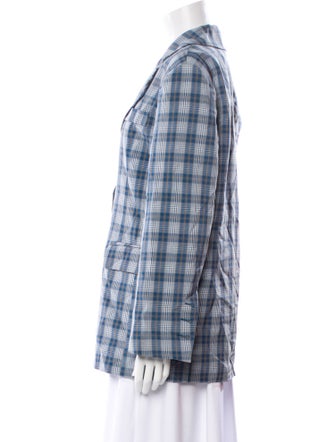 Kiton Plaid Print Blazer