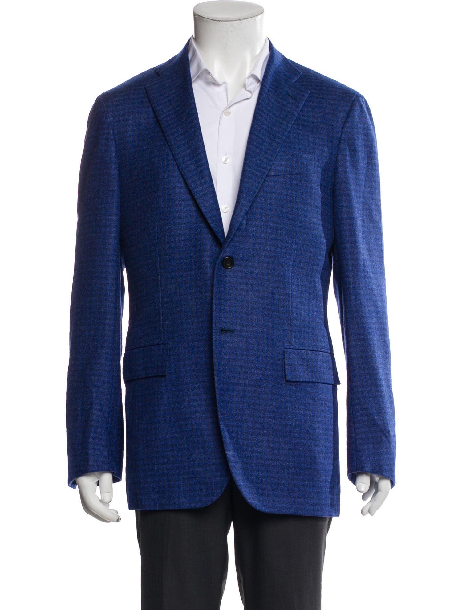 Kiton Silk Plaid Print Blazer