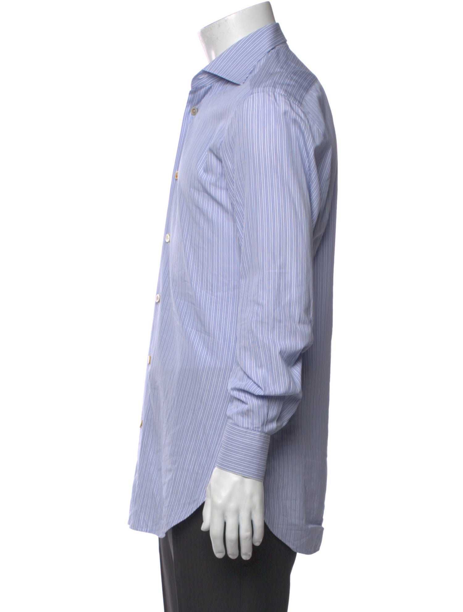 Kiton Striped Long Sleeve Dress Shirt