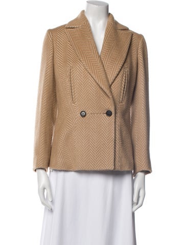 Pre-owned Kiton Camel Hair Striped Blazer In Neutral