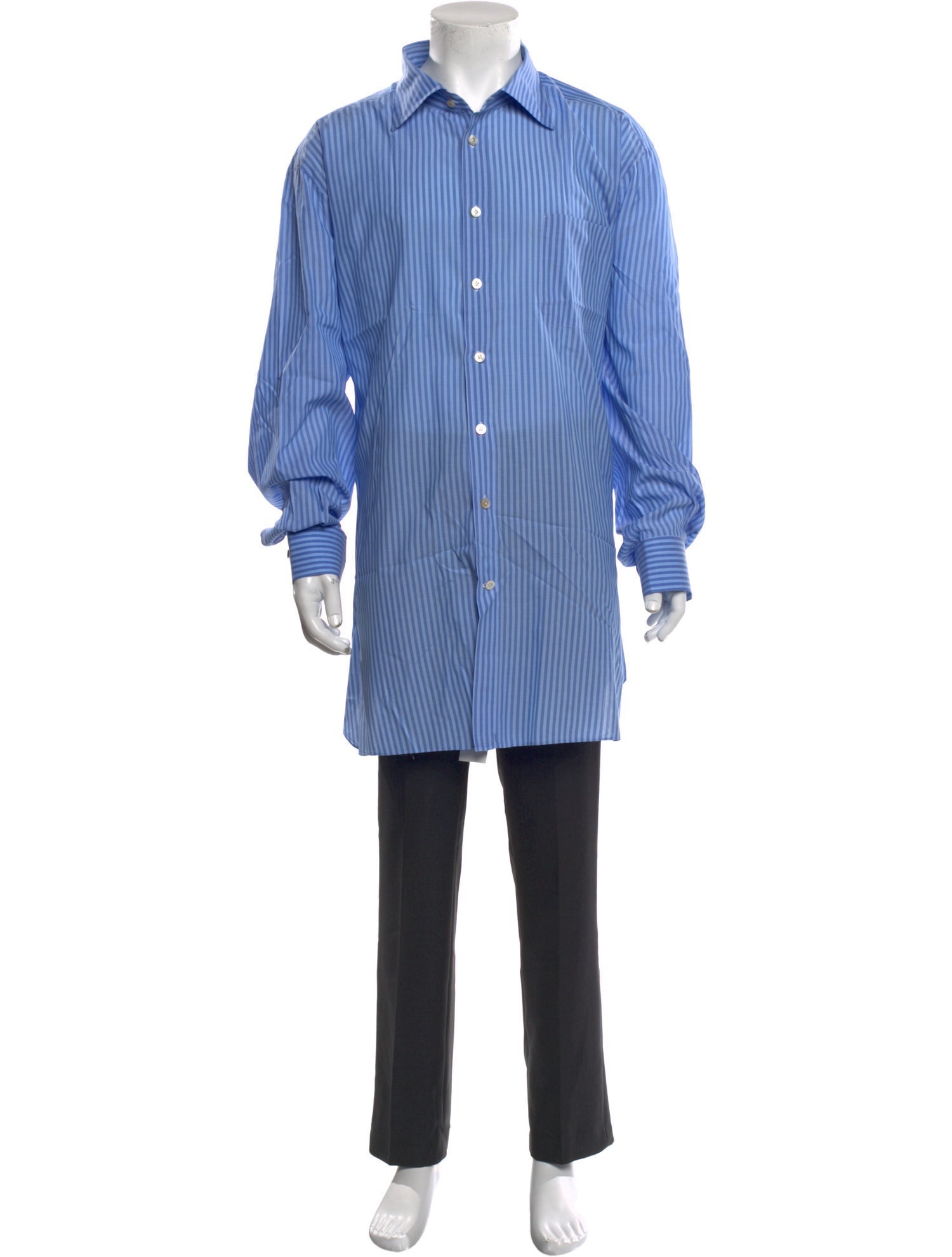 Kiton Striped Long Sleeve Dress Shirt