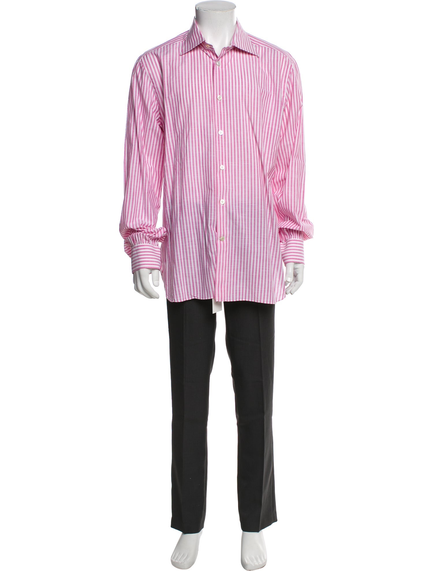 Kiton Striped Long Sleeve Dress Shirt