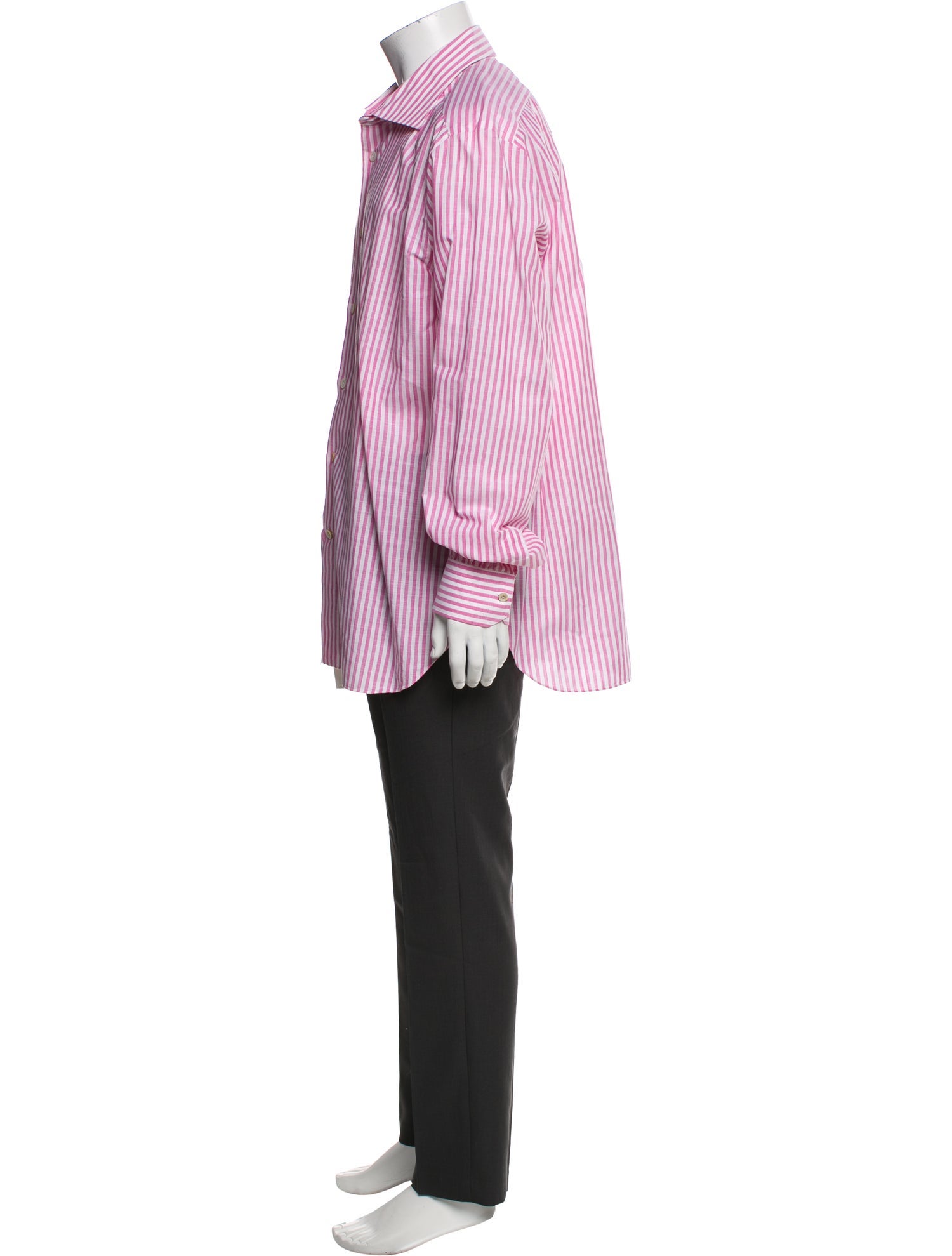 Kiton Striped Long Sleeve Dress Shirt