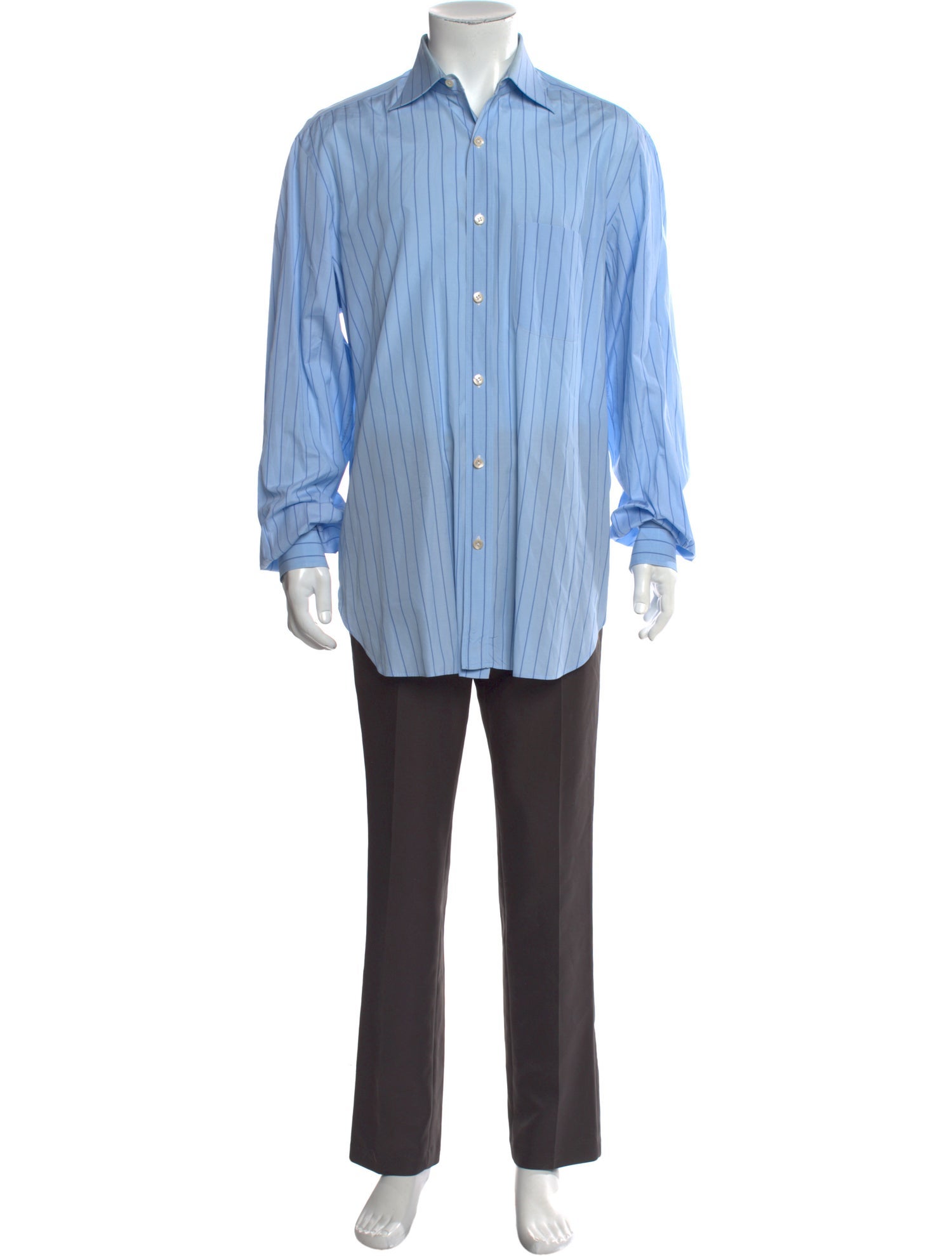 Kiton Striped Long Sleeve Dress Shirt