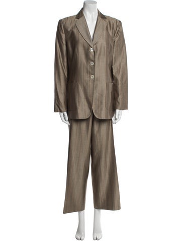 Pre-owned Kiton Wool Pantsuit In Neutral